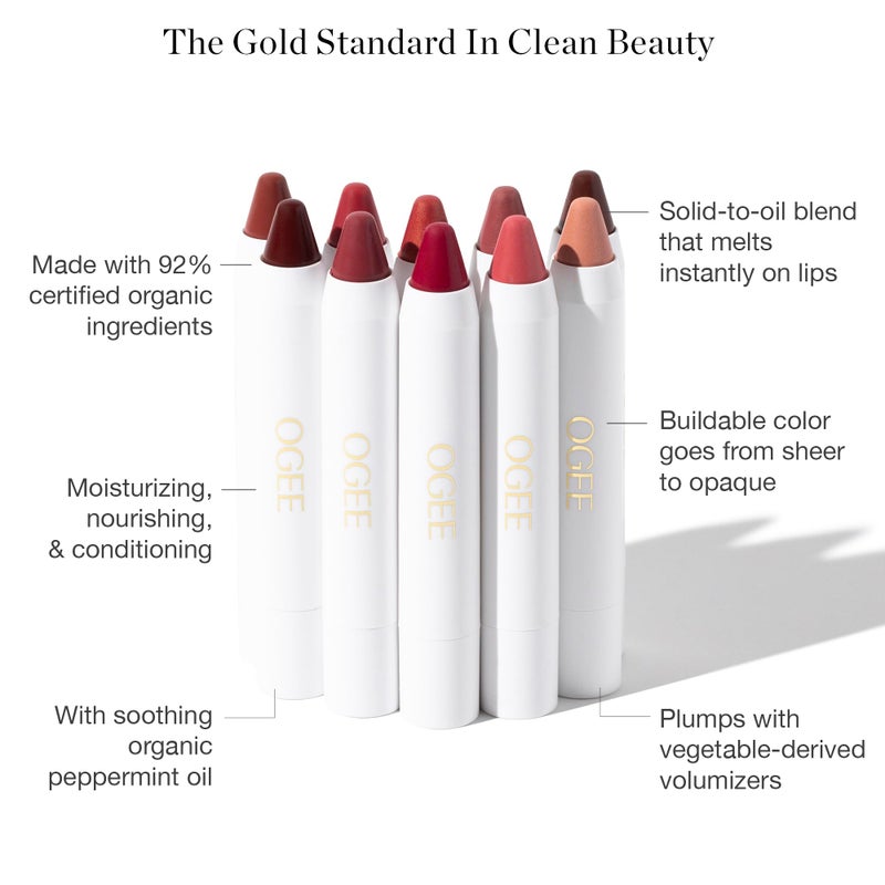 Ogee Tinted Sculpted Lip Oil - Lip Stain Made with 100% Organic Coconut Oil, Jojoba Oil, and Vitamin E - Best as Lip Balm, Lip Color or Lip Treatment - VIOLA - Image 4